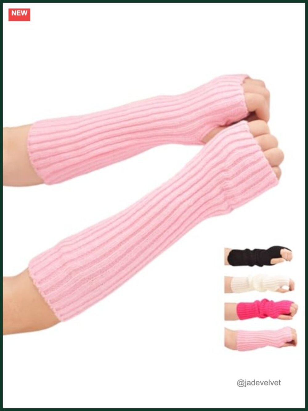 Knit Fingerless Arm Warmers Goth Y2K Kawaii Cosplay Gloves